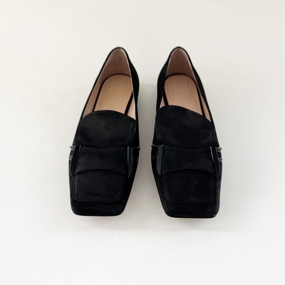 Fendi Freedom Loafer Black Suede Zucca FF Square Toe Flat EU 37 US 7 Classic - Picture 3 of 10